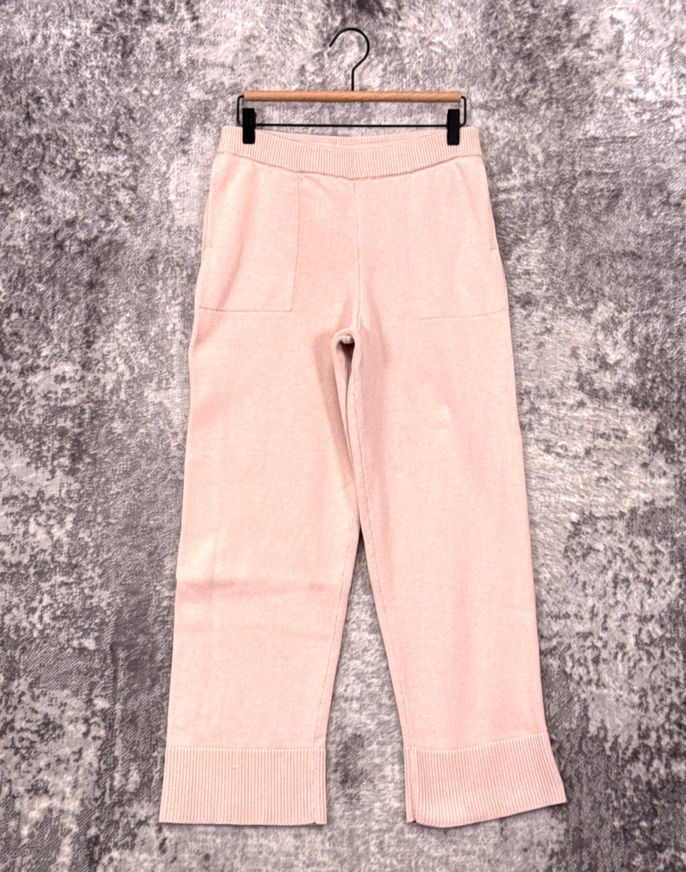 Free People Beach Pants Medium Womens 100% Cotton Blush Pink Knit